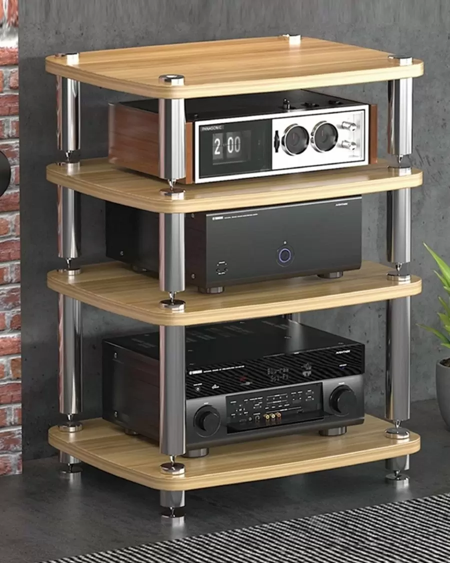 Hi-Fi避震音響架 擴大機層架 CD機櫃 四層置物架(胡桃木色) Hi-Fi避震音響架 擴大機層架 CD機櫃 四層置物架(胡桃木色)