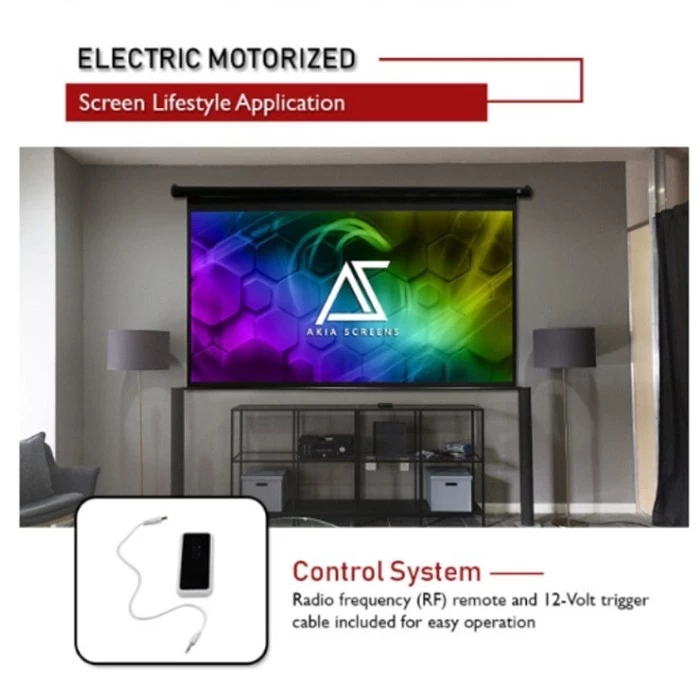 Akia Screens AK-100H-W 100吋 16:9 經濟款銀幕 電動布幕 白色機殼